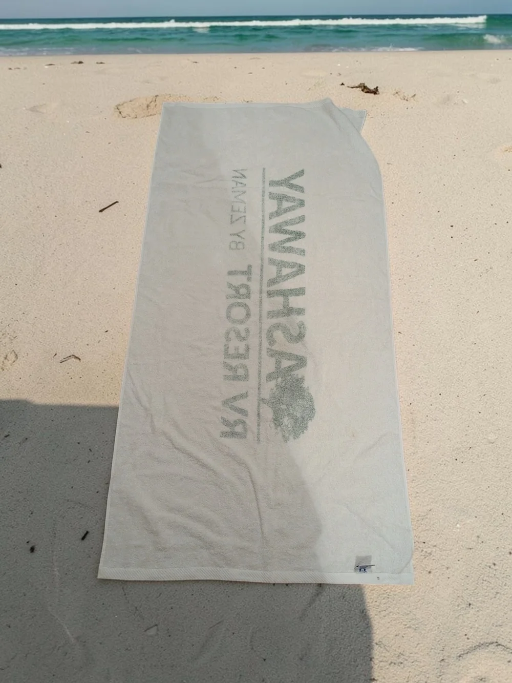 Ashaway RV Resort Towel Specialties 100% Cotton White Beach Towel (EUC)